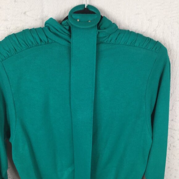 Vintage Jessica Howard By Mitchell Robbell Dress Womens 10 Green Belted Maxi 80s - Picture 5 of 16